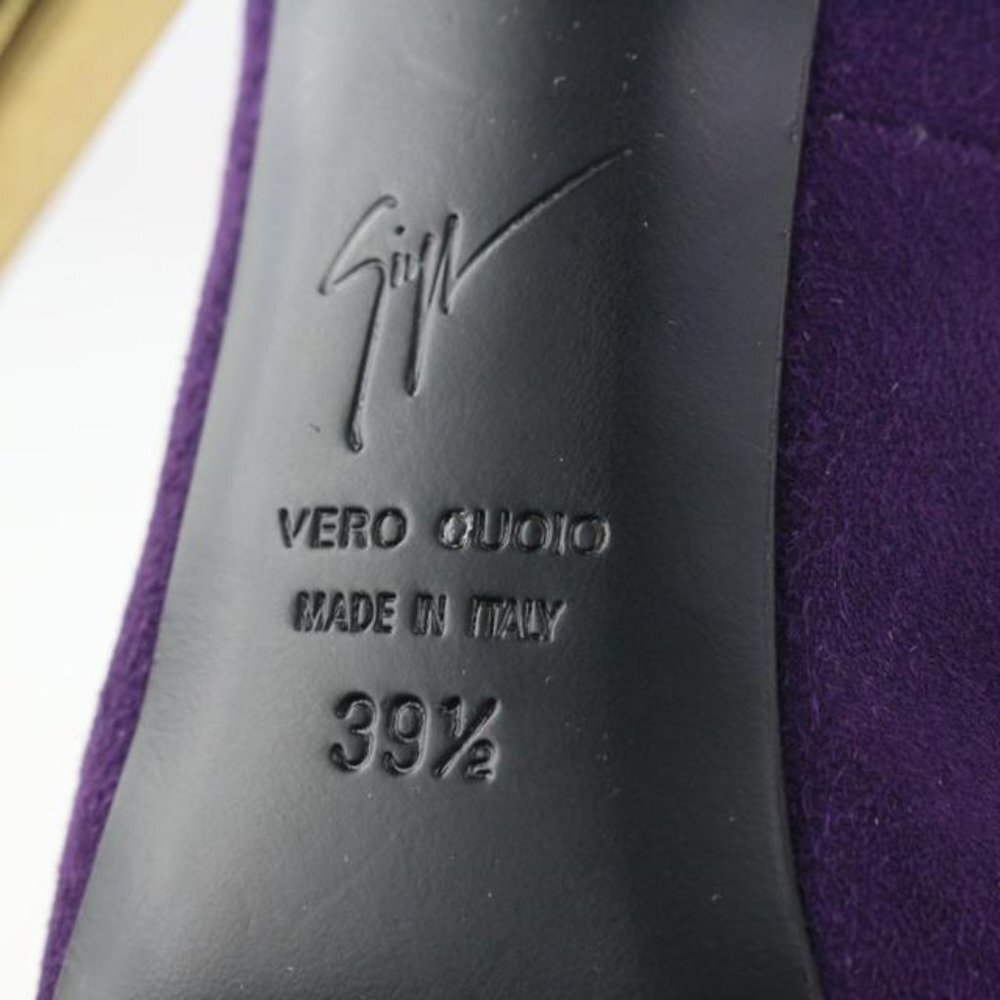 Giuseppe Zanotti Women's 39.5 Purple Suede x Gold Nana Heels 1116gz45 - Picture 3 of 12